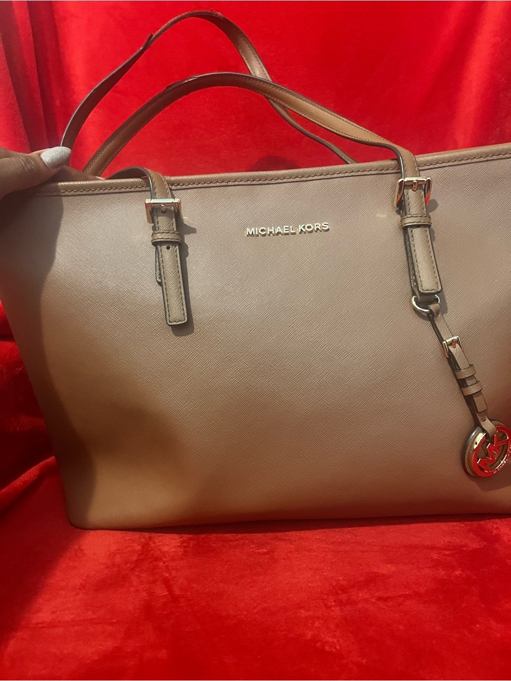 Michael Kors Beige/Taupe Saffiano Leather Tote